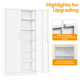 STANI Locking Metal Storage Cabinet with 5 Adjustable Shelves 71”H×32”W×16”D Tall Metal Locker for Office,Home,Garage,Gym,School STANI