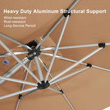 PURPLE LEAF 10' X 13' Patio Umbrella Outdoor Rectangle Umbrella Large Cantilever Umbrella Windproof Offset Umbrella Heavy Duty Sun Umbrella for Garden Deck Pool Patio, Beige PURPLE LEAF
