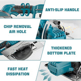 ZUYIYI 5-1/2" Cordless Circular Saw for Makita 18V Battery, Brushless 6600RPM Max Cutting Depth 2" (90°), Compact Tile Saw for Wood, Tile, Soft Metal, Plastic Cutting (NO Battery) ZUYIYI