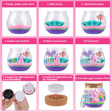 RONSTONE Uni-Corn Terrarium Kit Toys for Girls - Birthday for Girls Ages 4 5 6 7 8-12 Year Old - Light Up DIY Uni-Corn Arts and Crafts for Kids RONSTONE