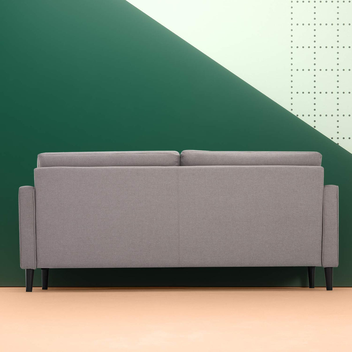 ZINUS Benton Sofa Couch, Grid Tufted Cushions, Easy, Tool-Free Assembly, Stone Grey Zinus