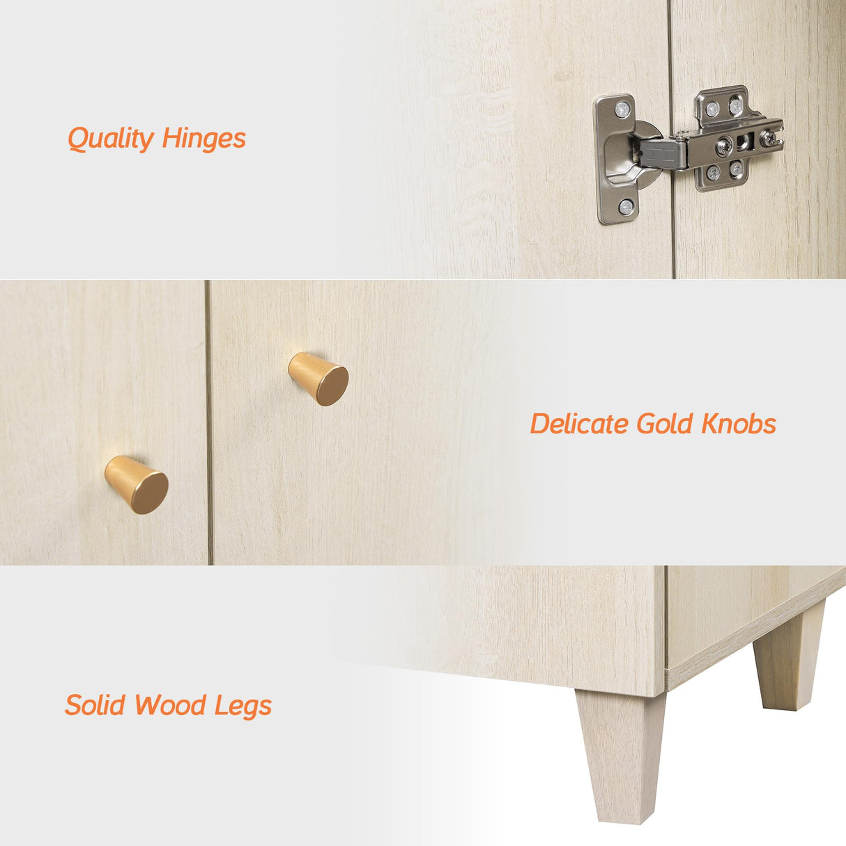 WAMPAT Modern TV Stands Media Console Tables for 75+ Inches TVs, 2 in 1 Wooden Entertainment Center Cabinet with 4 Doors and Storage Shelf for Living Room, Bedroom, 70", Light Oak WAMPAT