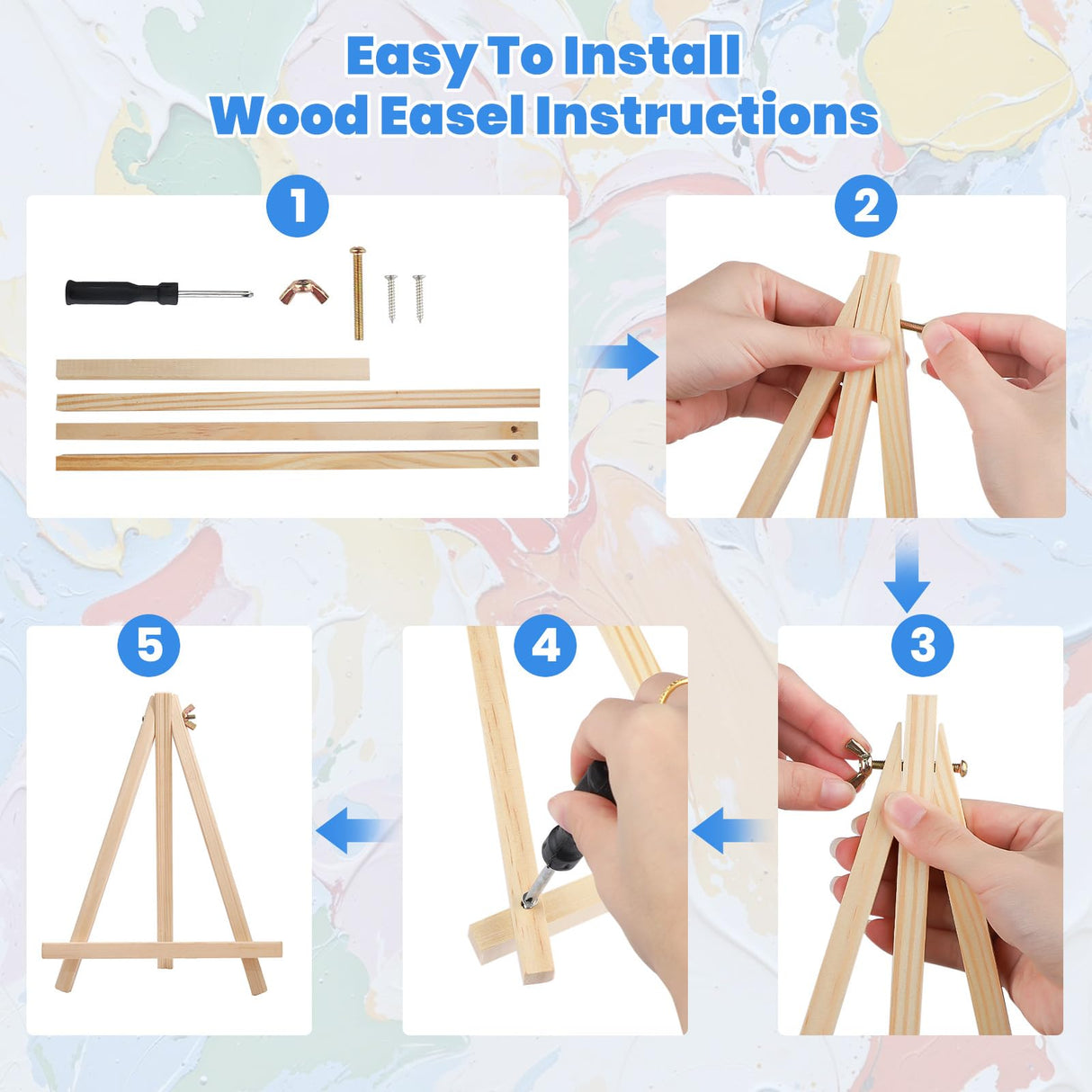 4 Pack Paint by Numbers Kits for Adults Beginners Framed Canvas, Adult Paint by Number Kit with Easel, Moon Mountain Landscapes Painting by Numbers for Beginners, Arts and Crafts for Decor 8x12inch Genius maker