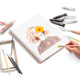 HIMI Mix Media Paper Pad 9X12''(180g/m²) 40 Sheets Mix Paper Pad, Side Wire Bound, Fine Texture, in Gouache Acrylic Art Pad for Sketching, Ink Sketch Book, Art Supplies Drawing Pad Gift (Pink) HIMI