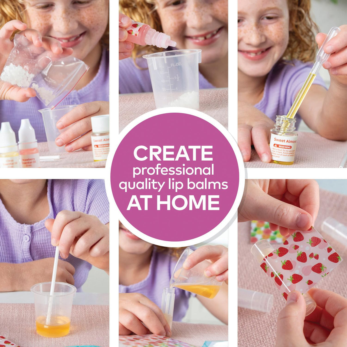 Fun Express Lip Balm Kit - Natural Lip Balm Crafting Set for Girls - Personalized Making Kit, Creative Kids DIY - Natural Balm Set, Fun Crafting Fun Express