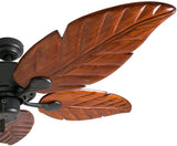 Honeywell Ceiling Fans Willow View, 52 Inch Tropical Indoor Ceiling Fan with No Light, Pull Chain, Three Mounting Options, Hand Carved Wooden Leaf Blades - 50501-01 (Bronze) Honeywell Ceiling Fans