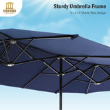 HERA'S PALACE 13 ft Rectangle Patio Umbrellas, Large Outdoor Umbrella with Crank, Powerful UV Protective, Table Umbrella Outdoor Patio for Backyard, Pool, Garden, Deck HERA'S PALACE
