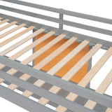 Merax Grey Twin Loft Bed with Desk and Storage – Sturdy Wooden Frame with Writing Board and Dual Ladder Design Merax