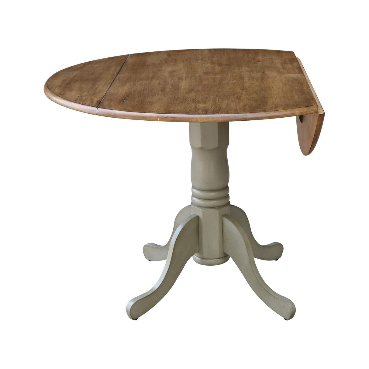 International Concepts Inch Dual 42 Drop Leaf Dining Table, Distressed Hickory/Stone IC International Concepts