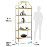 Sauder International Lux Bookcase/ book shelf, Satin Gold finish Sauder