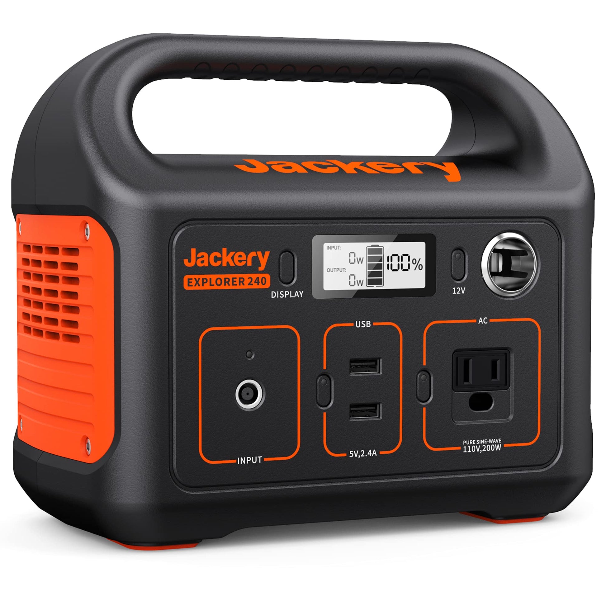 Jackery Portable Power Station Explorer 240, 240Wh Backup Lithium Battery, 110V/200W Pure Sine Wave AC Outlet, Solar Generator for Outdoors Camping Travelling and Emergencies. (Solar Panel Se - WoodArtSupply