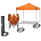 E-Z UP Pyramid Instant Shelter Canopy Pop Up Tent, 10' x 10' with Wide-Trax Roller Bag & 4 Piece Spike Set, Royal Blue E-Z UP