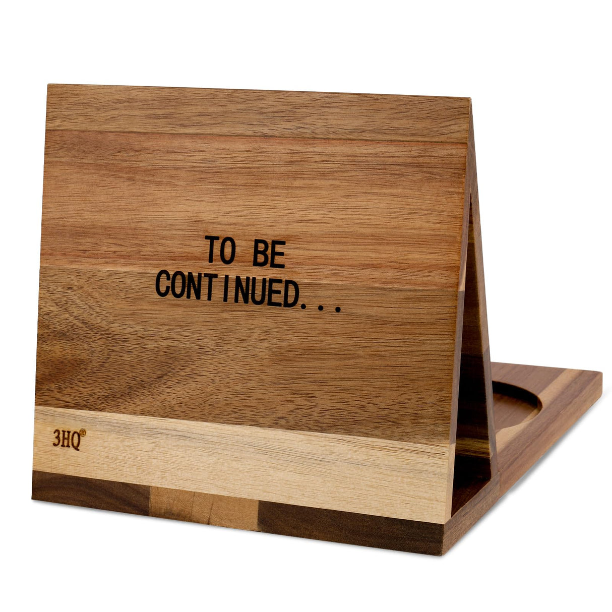 3HQ Wooden Book Stand for Reading Rest, Acacia Triangle Book Holder with Cup, Glasses, Pen & Phone Holder, Book Nook Reading Valet for Book Lover Gifts 3HQ