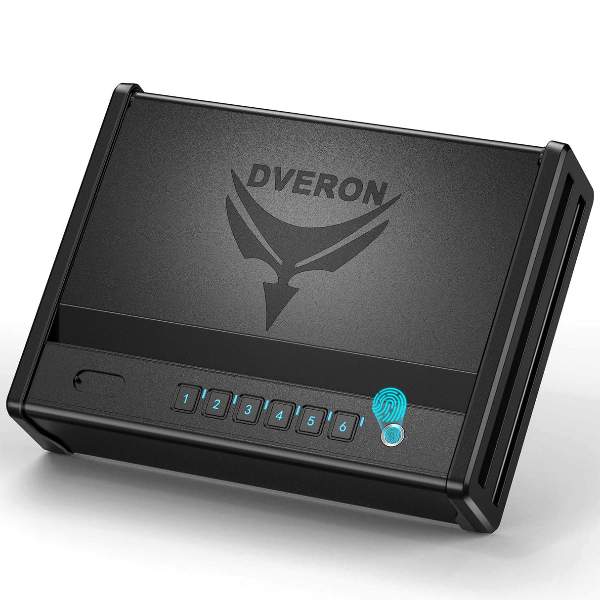 Dveron Biometric gun safe for handgun, Quick Access Fingerprint ＜1s Pistol Safe, Gun Lock Box Gun for Cloakroom Bedroom Nightstand and Car, Black Safe Box, Carbon Steel Construction Dveron