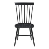 OSP Home Furnishings Eagle Ridge Traditional Windsor Style Solid Wood Dining Chairs 2-Pack, Black OSP Home Furnishings