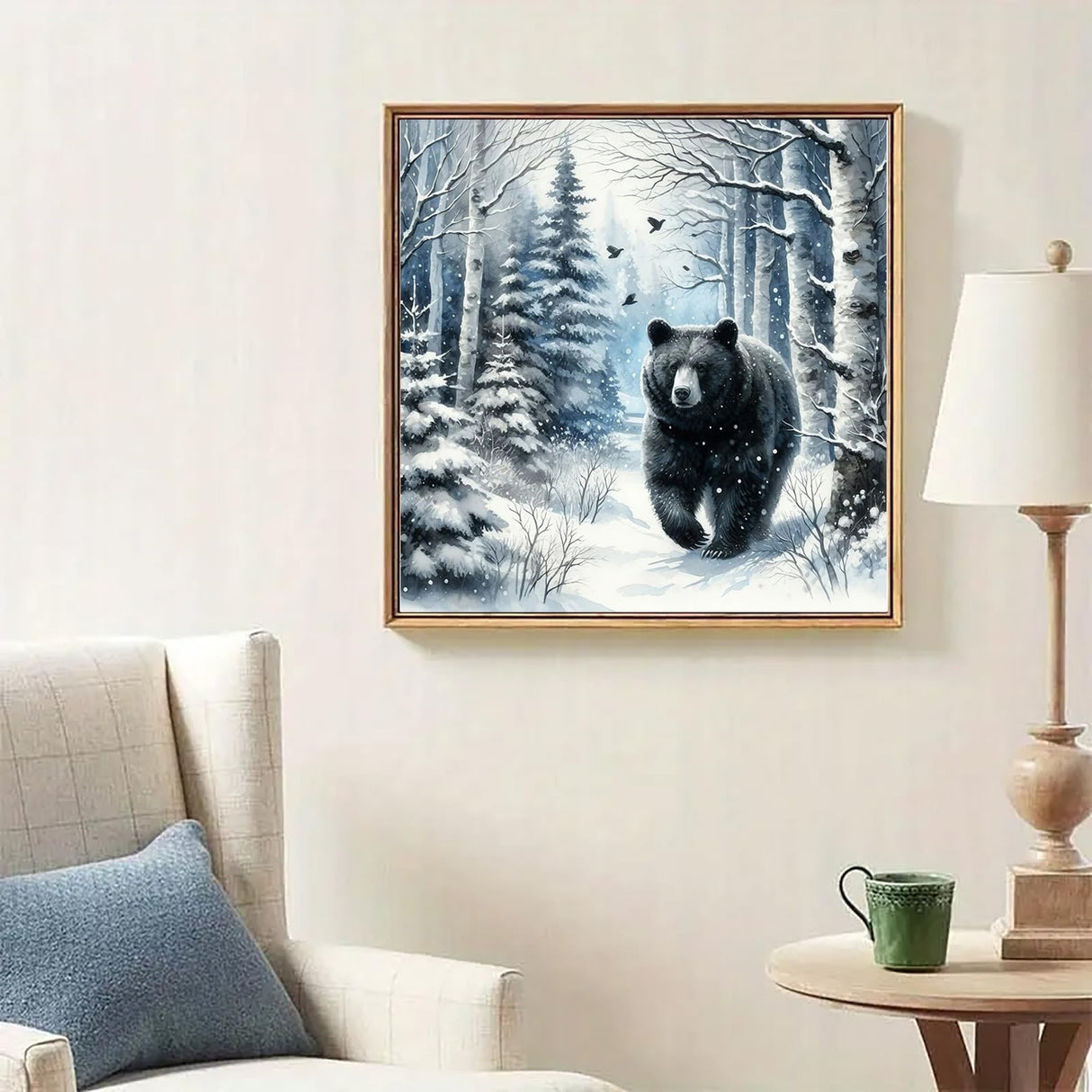 Forest Bear Diamond Painting Kits for Adult, 5D Diamond Painting Kits for Beginners, DIY Round Full Drill Animal Diamond Dot Gem Art Kits for Home Decor 12 X 12 Inch Morudeor