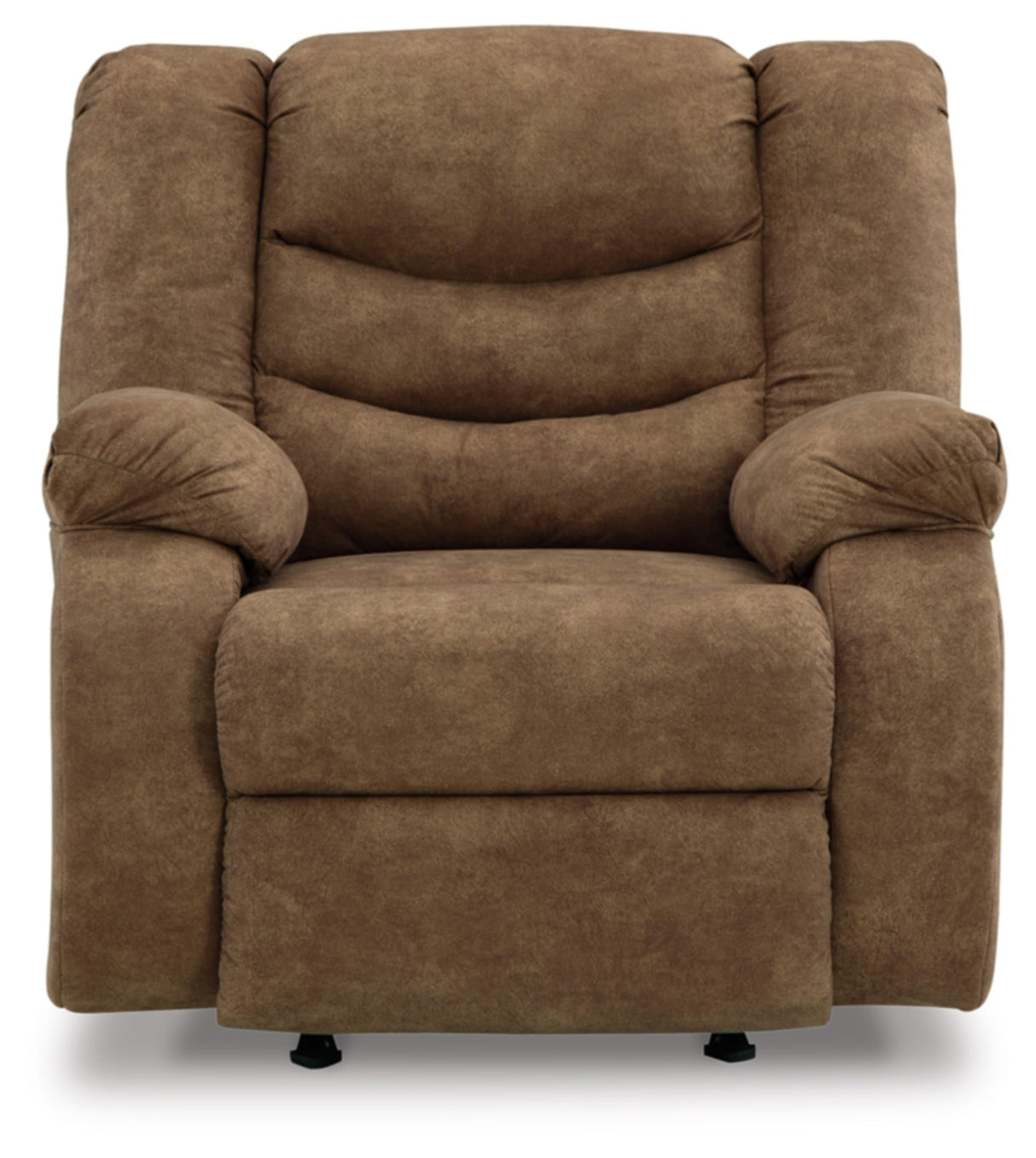 Signature Design by Ashley Partymate Contemporary Faux Leather Manual Rocker Recliner, Dark Brown Signature Design by Ashley