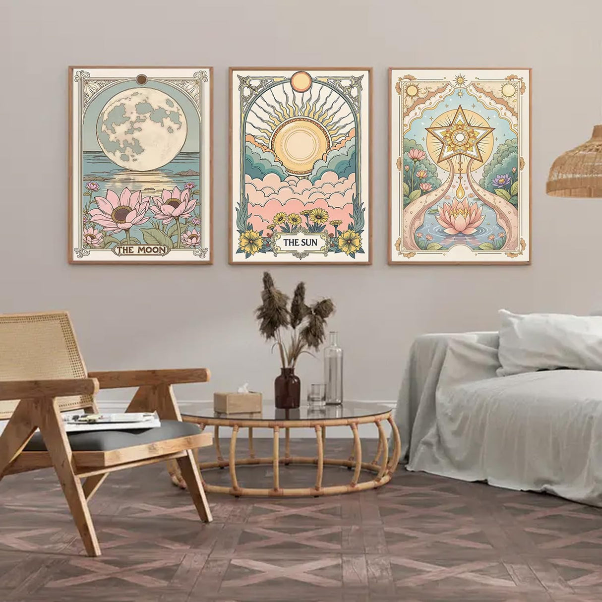 EIBEILI Diamond Art Tarot Kits for Adults - 3 Pack Diamond Painting for Beginners, Diamond Dots Round 5D Full Drill Paint with Diamonds Pictures Gem Art Painting Kits DIY Crafts Kits 12x16inch EIBEILI