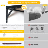 Modern Wall-Mounted Cat Furniture - 5pcs Cat Wall Shelves, Stable Wooden Cat Climber with Cat House, Bridge, Tree, Steps, and Scratcher - Black ESOTTE