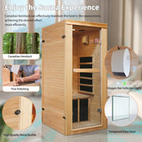 Infrared Sauna for Home Sauna Room Dry Sauna for Home 980W Indoor Sauna for Single Person Hemlock Wood Sauna with 110V Heaters Panels 1 Person Low EMF Far Infrared Sauna with LCD Control in Home Sauna HOSAUNA