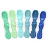 PrimaStella Silicone Chew Spoon Set for Babies and Toddlers - Safety Tested - BPA Free - Microwave, Dishwasher and Freezer Safe - Seaside Palette PrimaStella