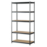 Muscle Rack UR361872PB5PAZ-SV Silver Vein Steel Storage Rack, 5 Adjustable Shelves, 4000 lb. Capacity, 72" Height x 36" Width x 18" Depth Muscle Rack
