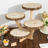 Efavormart 15" Tall 4-Tier Natural Farmhouse Style Wood Slice Cupcake Stand Holder, Rustic Dessert Display Cake Stand Efavormart.com