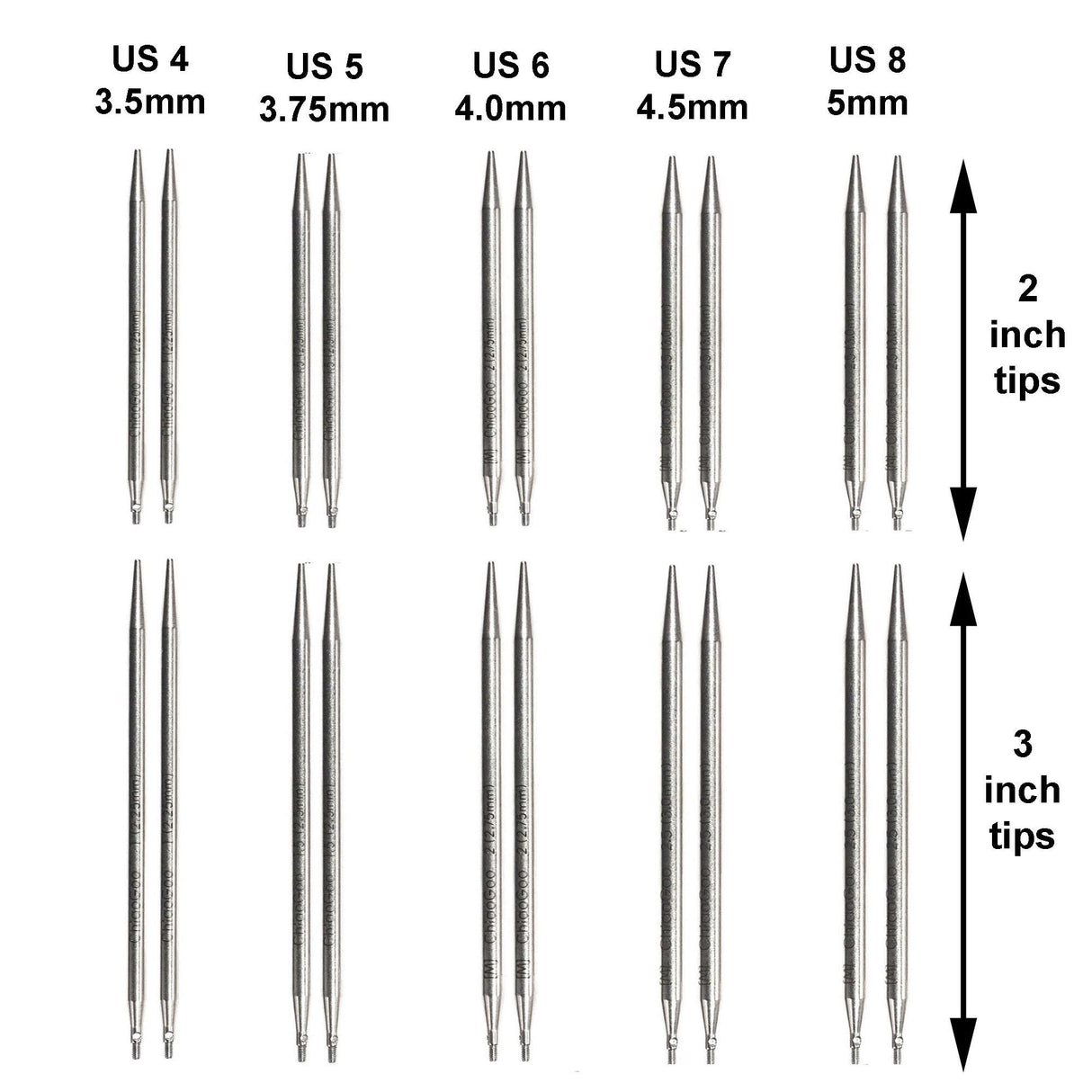 ChiaoGoo Twist Red Lace Shorties 2 & 3-Inch Large Blue 7230-S Interchangeable Knitting Needle Set, 10-Pairs Sizes US 4, 5, 6, 7, 8, Stainless Steel with 3 Cords with Project Bag ChiaoGoo