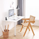 Furlide Rattan Dining Chairs Set of 2, Modern Mid Century Accent Chairs, Comfy Armchairs, Outdoor Rattan Chairs with Armrest for Bedroom Living Room Reading Room Dining Kitchen Furlide