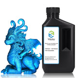 YOUSU 3D Printer Metallic Resin,Fast Curing 3D Metal Printing Resin 1KG, Magical Metallic Effect Photopolymer Resin for LCD DLP 3D Printing (1000g,Metal Blue Zine) Yousu