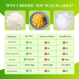 2LB Soy Wax Flakes, Natural Soy for Candle Making, Premium Candles Wax for Handmade Candles Making Supplies No additives Supplies for Container, Cup, Scented, DIY (890G / 32 OZ) Aaicandle