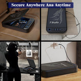 Fitsafe Biometric Gun Safe Travel Case, Portable Small Pistol Safe, Quick Access Smart Fingerprint Handgun Safe with Keys, Keypad for Nightstand Beside Home Fitsafe