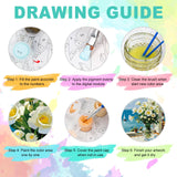 Paint by Numbers Kit for Adults - White Flower in Glass Vase Adult Paint by Number Kits on Canvas for Beginner, Sea DIY Acrylic Oil Number Painting for Adults, Perfect for Home Decor Gift 16x20 Inch GEEHEIY