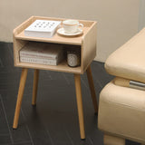 MaxSmeo Nightstand, Mid Century Modern Side Table Bedroom with Storage, Small End Bedside Table with Solid Wood Legs for Living Room, Office Small Spaces (Natural) MaxSmeo