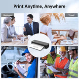 Gloryang Inkless Portable Printer for Travel, Wireless Thermal Printer Supports 8.5 x 11 Inch US Letter Size, Bluetooth Printer Includes Carry Case and 3 Rolls of Thermal Paper Kit, Black Gloryang