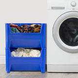 Akro-Mils 13017 Stak-N-Store Heavy Duty Stackable Open Front Plastic Storage Container Bin, (15-Inch x 20-Inch x 12-1/2-Inch), Blue, (3-Pack) Akro-Mils