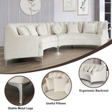 Legend Vansen L Semicircle Velvet Sofa 141.34” Oversized Sectional Curved Sofa for Living Room, Office, Apartment (1, Cream) Legend Vansen