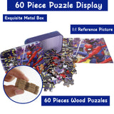 60 Pieces Marvel Spiderman Jigsaw Puzzles for Kids Ages 4-8,Learning Educational Puzzles for Children Girls and Boys,Packed in Tin Box,Gift for Children (0668) DPLEFO