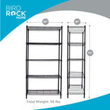 Internet's Best 5-Shelf Adjustable Wire Shelving | Heavy Duty Storage Rack | Metal Shelf for Garage, Restaurant, Industrial Use - Wide Unit Shelves, Sturdy Steel Frame | Black | 36" W x 18" D x 72" H Internet's Best