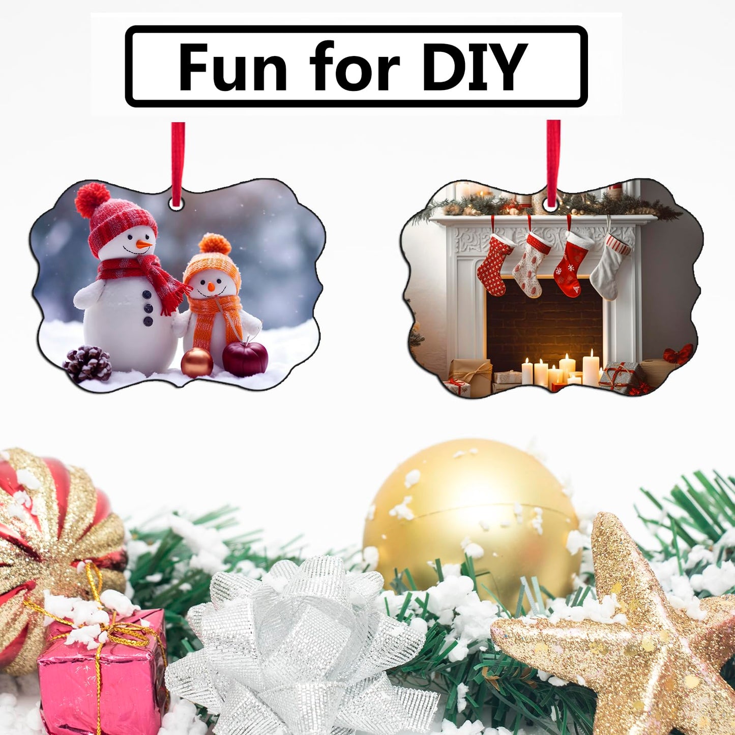 20 pcs Sublimation Ornament Blanks Sublimation Blanks Ornaments Products for Christmas Day and Halloween Day Decoration