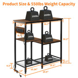 20-29-37 Gallon Fish Tank Stand with 3 Power Outlet 2 USB Port, Metal Aquarium Stand with 4-Tier Adjustable Storage Shelves, 30''L* 13''W*30''H Reptile Tank Stand, Fish Tank Table, 500lbs Capacity SECOCTSR