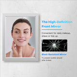 RELAX4LIFE Bathroom Medicine Cabinet with Mirror - Bathroom Wall Cabinet w/Single Door & Adjustable Shelf, Wood Mirrored Storage Cabinet Organizer, Recessed Bathroom Cabinet Wall Mount (Grey) RELAX4LIFE