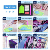 Stalente Diamond Painting Kits for Adults, Diamond Painting Dog, Diamond Art Animal, DIY 5D Round Full Drill Diamond Art Dog and Duck Craft for Home Decor 13.7X17.7in, Umbrella Stalente