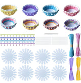 AOUXSEEM 8 Sets Cute Basket Weaving DIY Making Kits for Beginners, Colorful Raffia Ribbons Woven Storage Basket Bowls with Pom Poms Trim Tassel for Eggs AOUXSEEM