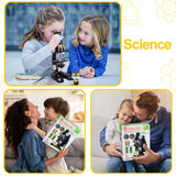 Science Kits for Kids Beginner Microscope with LED 100X 400X and 1200X-Include Sample Prepared Slides 12pc- Educational Toy Birthday Valentine's Day Gift Black Little World