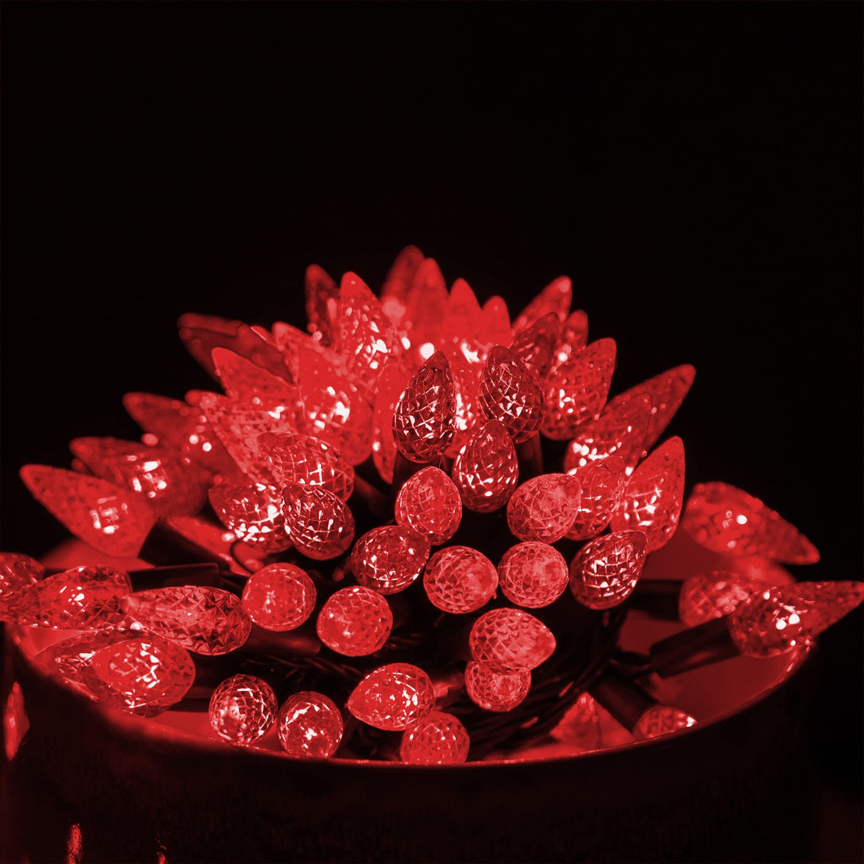 Dazzle Bright C6 Christmas String Lights, 100 LED 33 FT Waterproof Connectable Green Wire Fairy Lights, 8 Modes Christmas Lights for Indoor Outdoor Home Garden Yard Xmas Tree Decorations (Red) Dazzle Bright