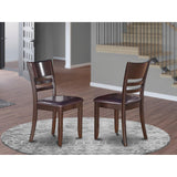East West Furniture Lynfield Dining Room Faux Leather Upholstered Wooden Chairs, Set of 2, Cappuccino East West Furniture