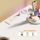 Garvee 9 Drawer Dresser for Bedroom - 63” Wide Chest of Drawers with LED Light and Charging Station, Large TV Stand Multi-Function Home Organizer for Living Room, Entryway, Hallway, White Garvee