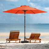 JEAREY 7.5FT Patio Umbrella Market Table Umbrella with 6 Sturdy Ribs, Push Button Tilt/Crank Outdoor Umbrella for Garden, Deck, Backyard, Pool and Beach,Orange JEAREY