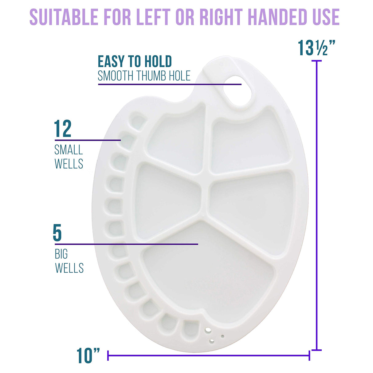 U.S. Art Supply 17-Well Artist Painting Palette (Pack of 2) - Plastic Artist Paint Color Mixing Trays - Art Students, Classroom, Class Craft Projects, Party Events - Acrylic, Oil, Watercolor U.S. Art Supply